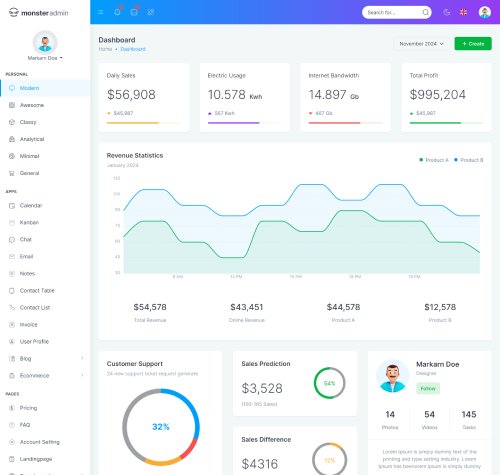 bootstrap admin template for crm